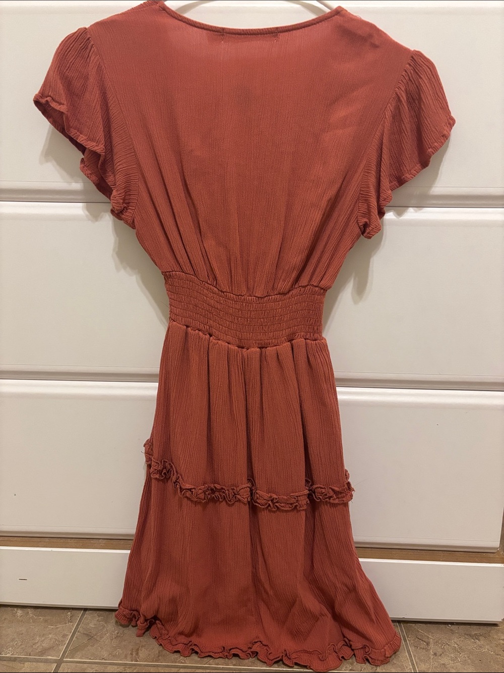 Liberty Love Rust Red Ruffle-Tier Dress - Picture 2 of 7